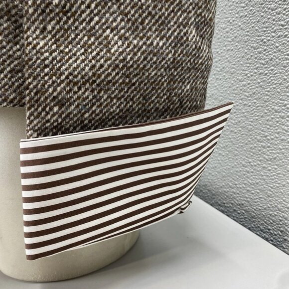 Brunello Cucinelli Women’s Diagonal Tweed Wool Blazer w/ Removable Cuffs – Brown - Picture 9 of 14